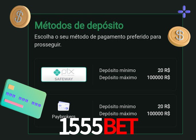 O cassino 1555bet oferece uma grande variedade de métodos de pagamento